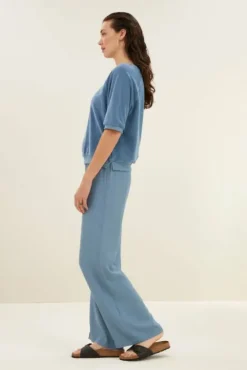 By bar Tops & T-shirts<neva slub top | blue stone