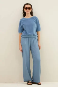 By bar Tops & T-shirts<neva slub top | blue stone