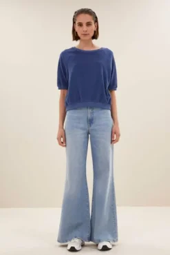 By bar Tops & T-shirts<neva slub top | estate blue