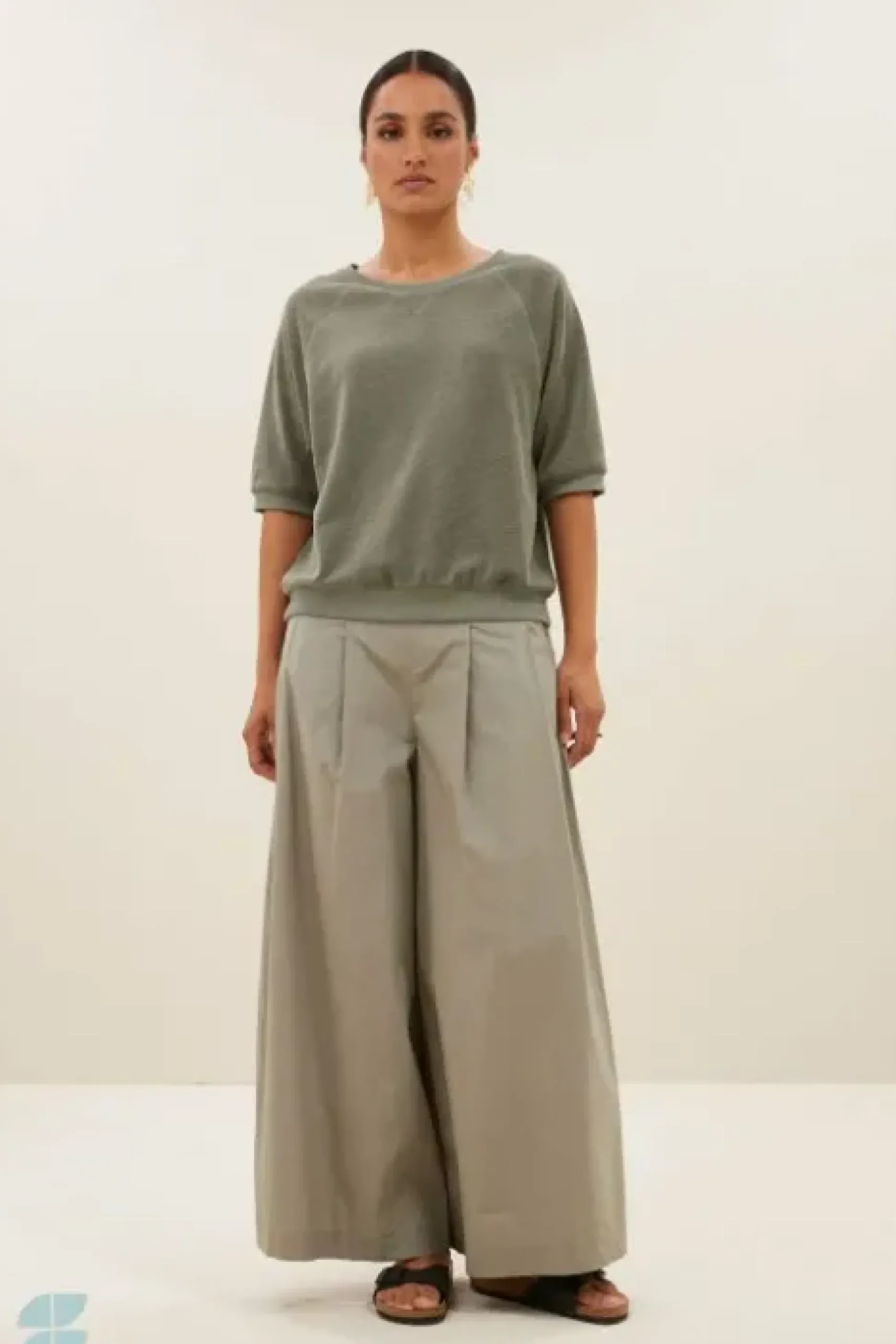 By bar Tops & T-shirts<neva slub top | mulled basil