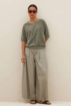 By bar Tops & T-shirts<neva slub top | mulled basil