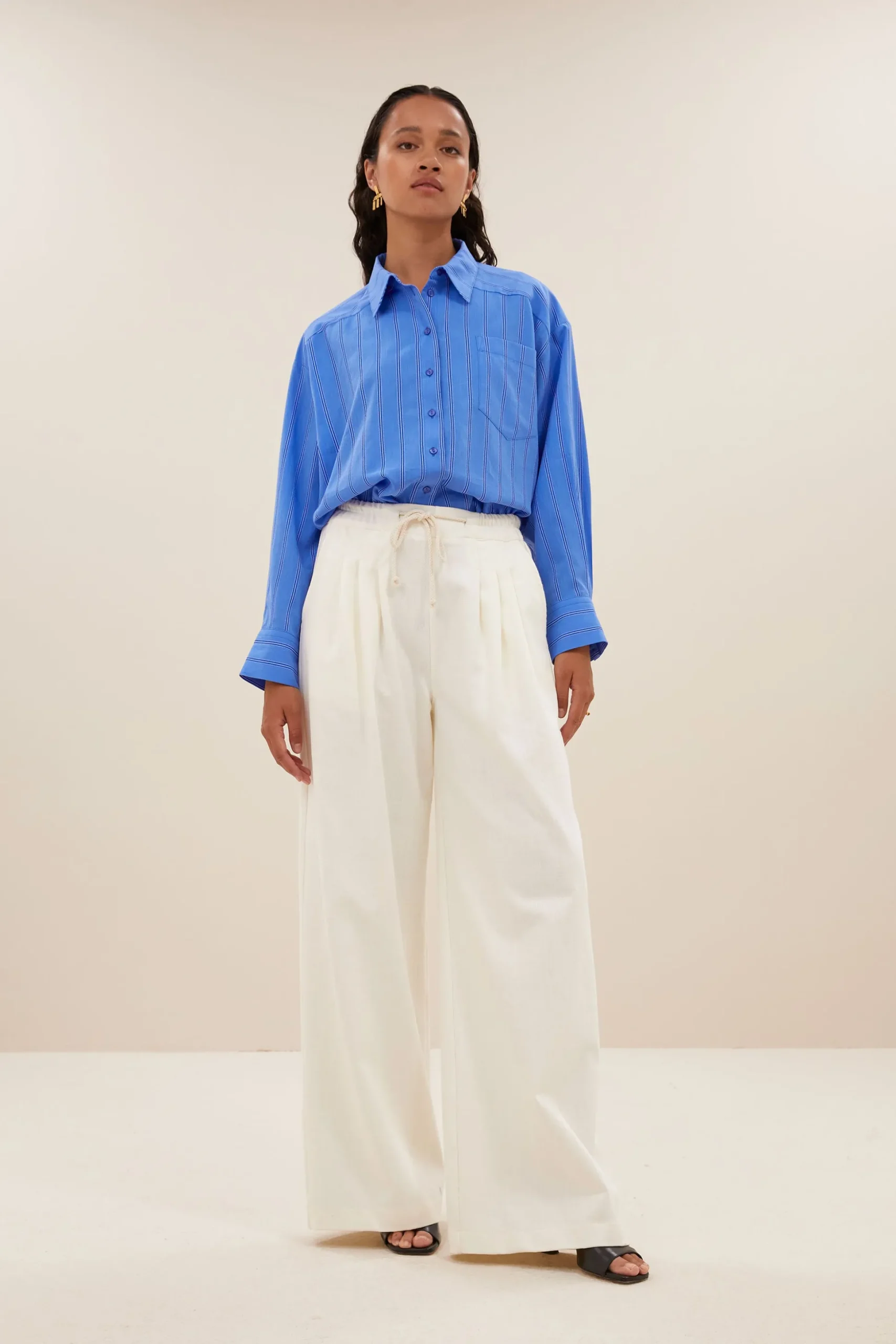 By bar Chemisiers<nima stripe blouse | vivid blue stripe
