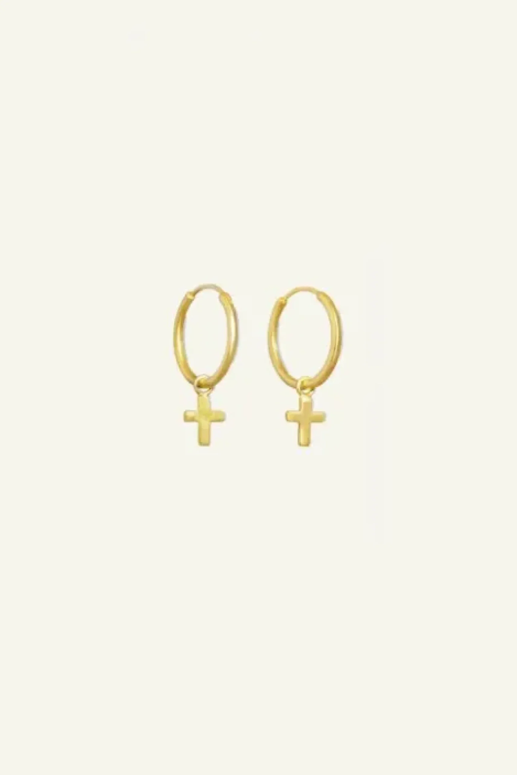 By bar Boucles D'oreilles<PD cross round earring | gold
