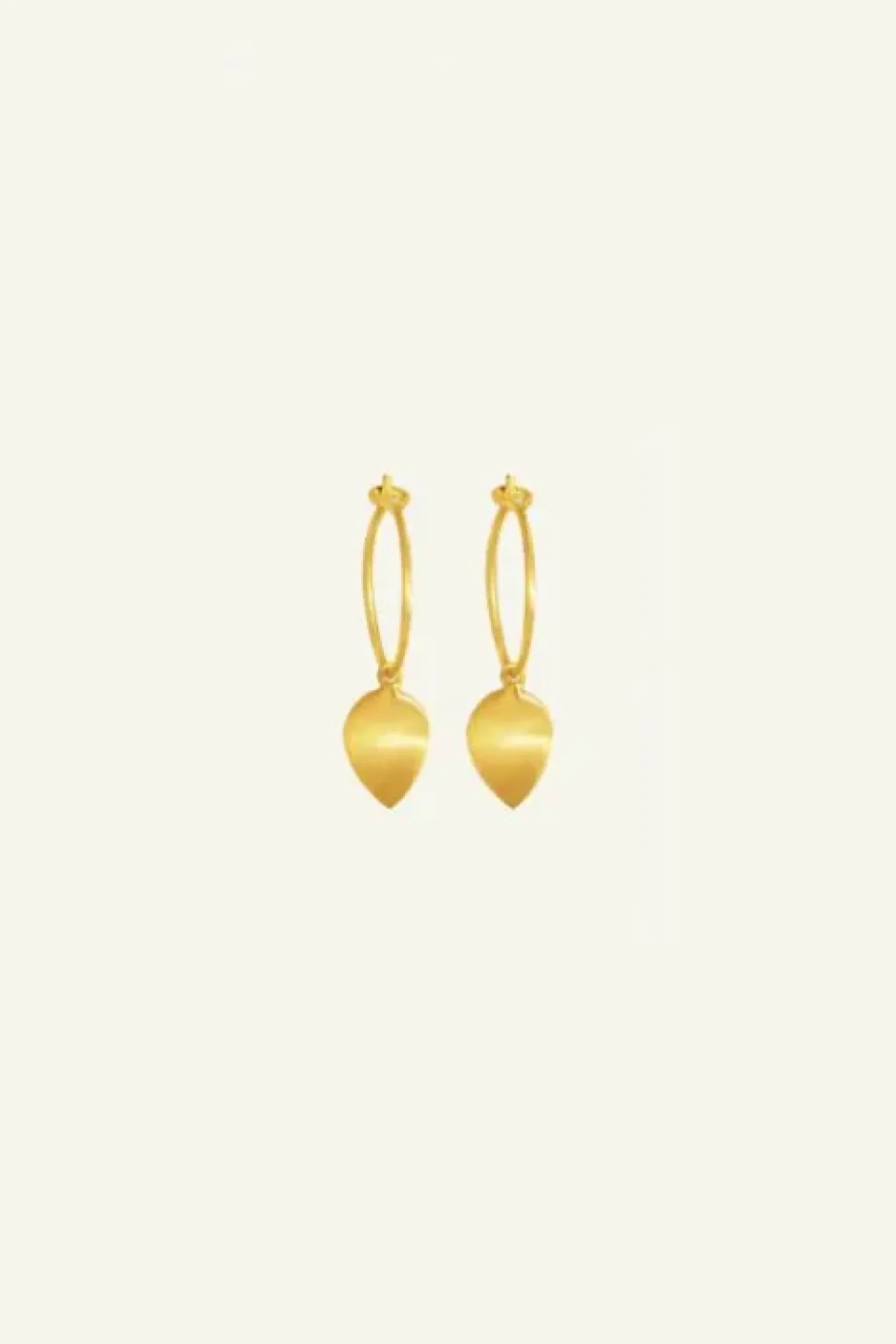 By bar Boucles D'oreilles<PD leave hoop earring | gold