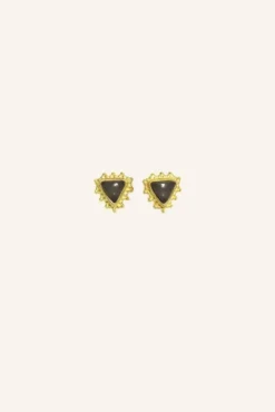 By bar Boucles D'oreilles<PD triangle stud earring | black