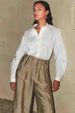 By bar Chemisiers<penny poplin blouse | white