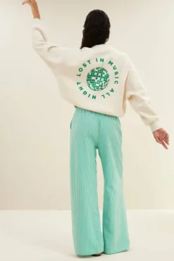 By bar Pantalon<randy green stripe pants | green seer stripe