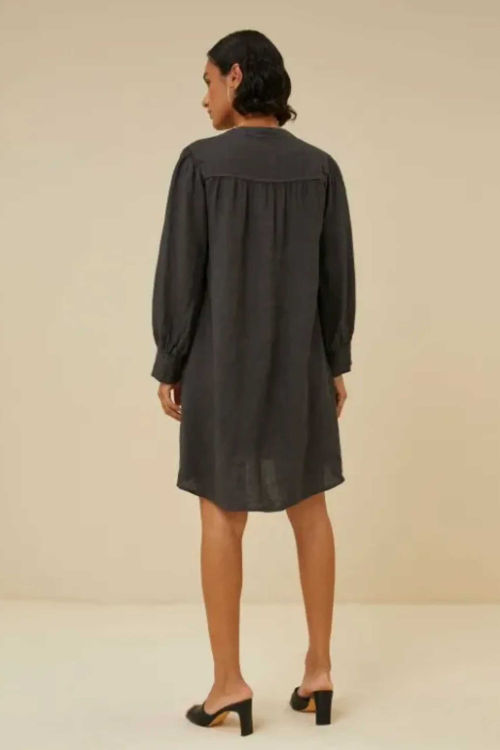 By bar Robes<resa linen dress | jet black