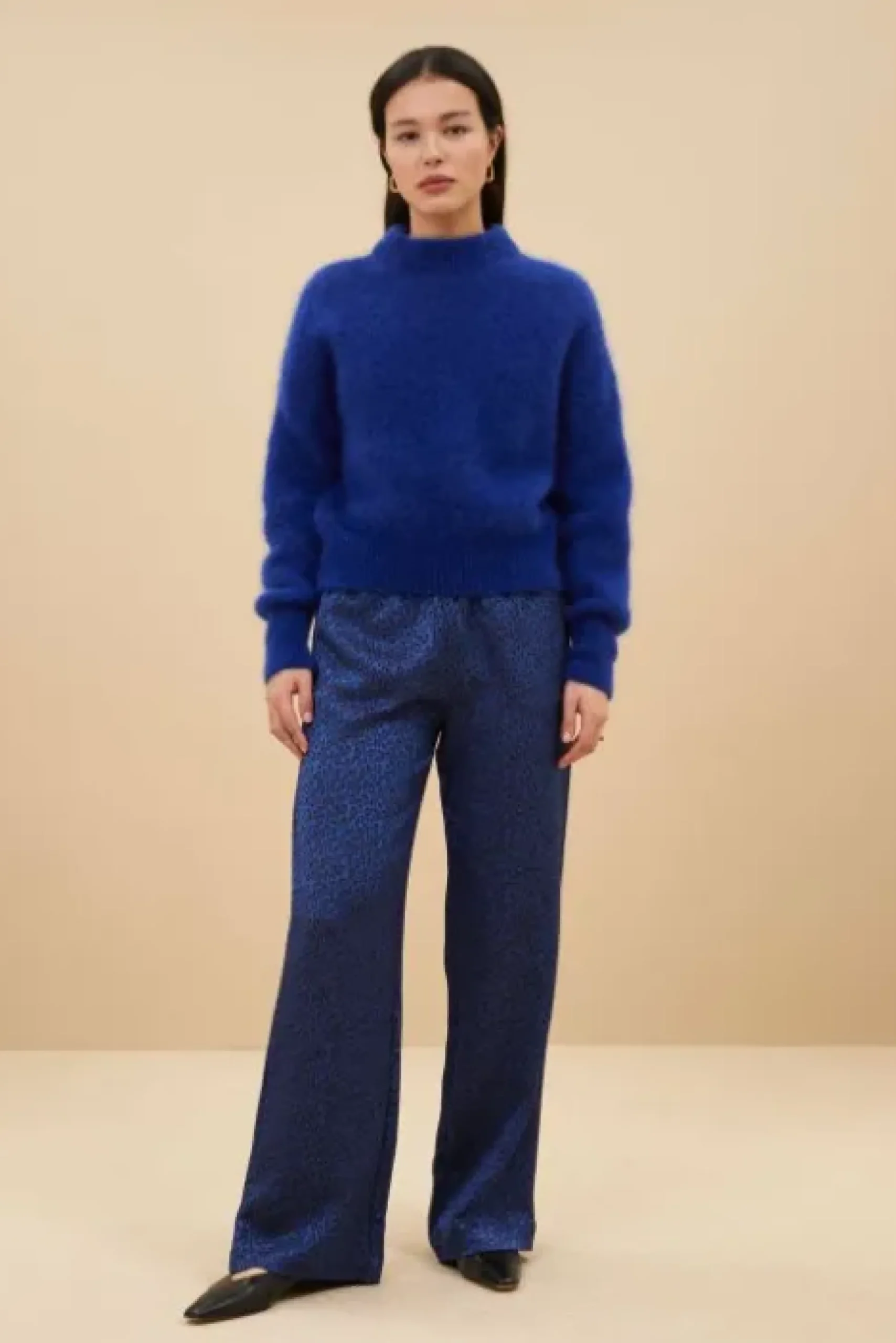 By bar Pantalon<robyn blue cheetah pants | blue cheetah print