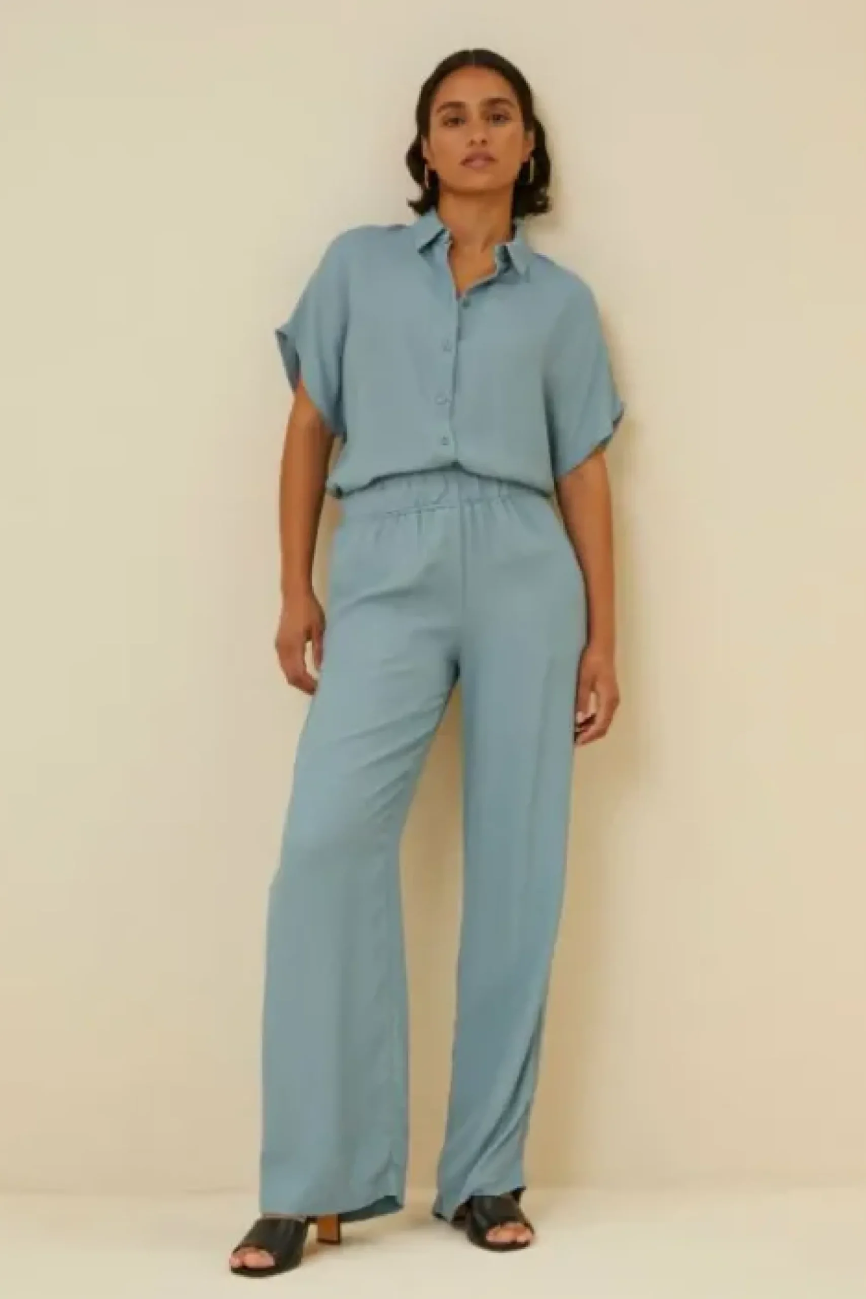 By bar Pantalon<robyn satin stripe pant | ocean