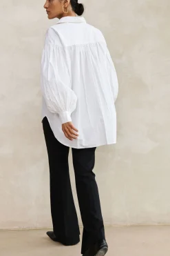 By bar Chemisiers<sarah poplin blouse | white