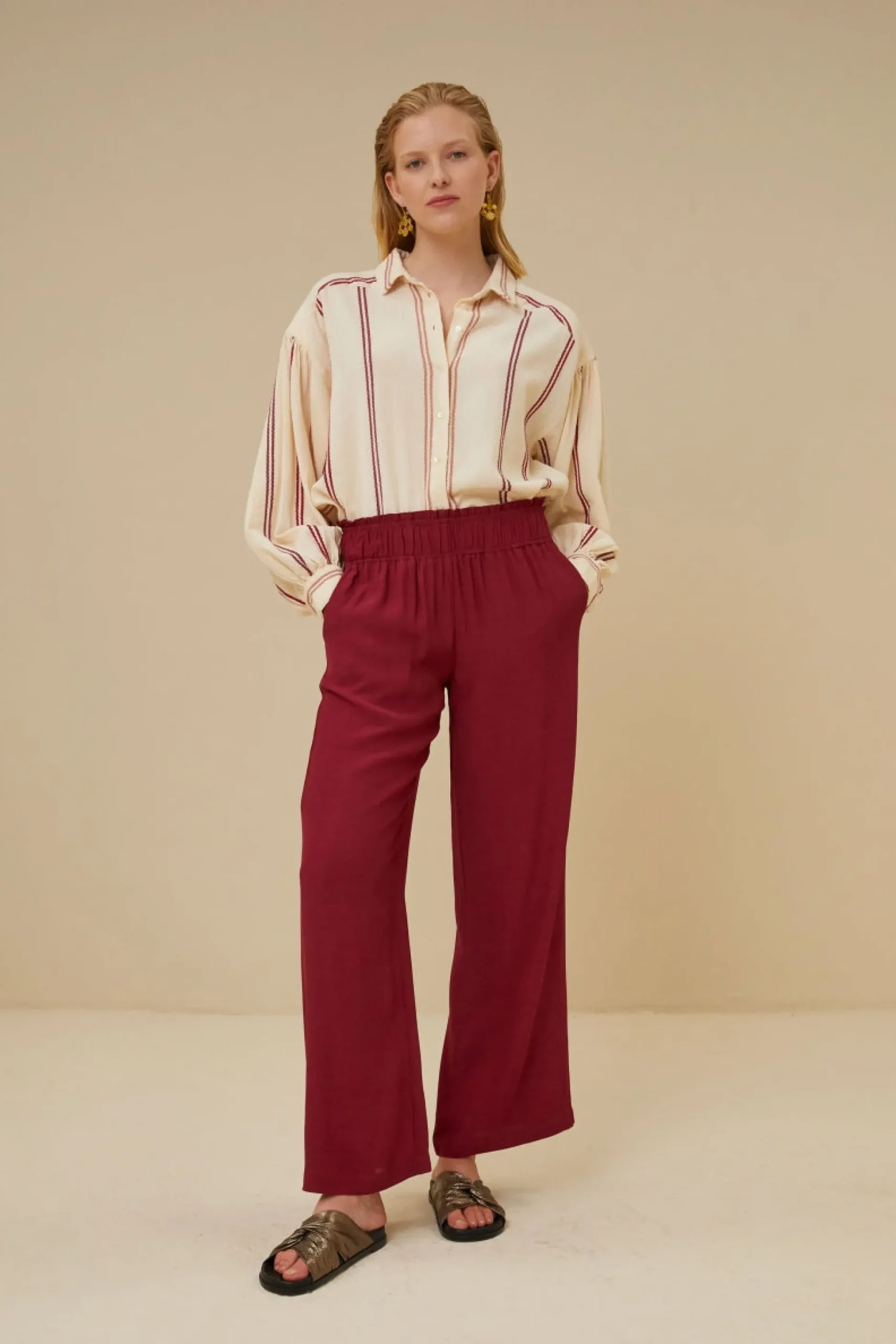 By bar Chemisiers<sarah short athia blouse | grenache