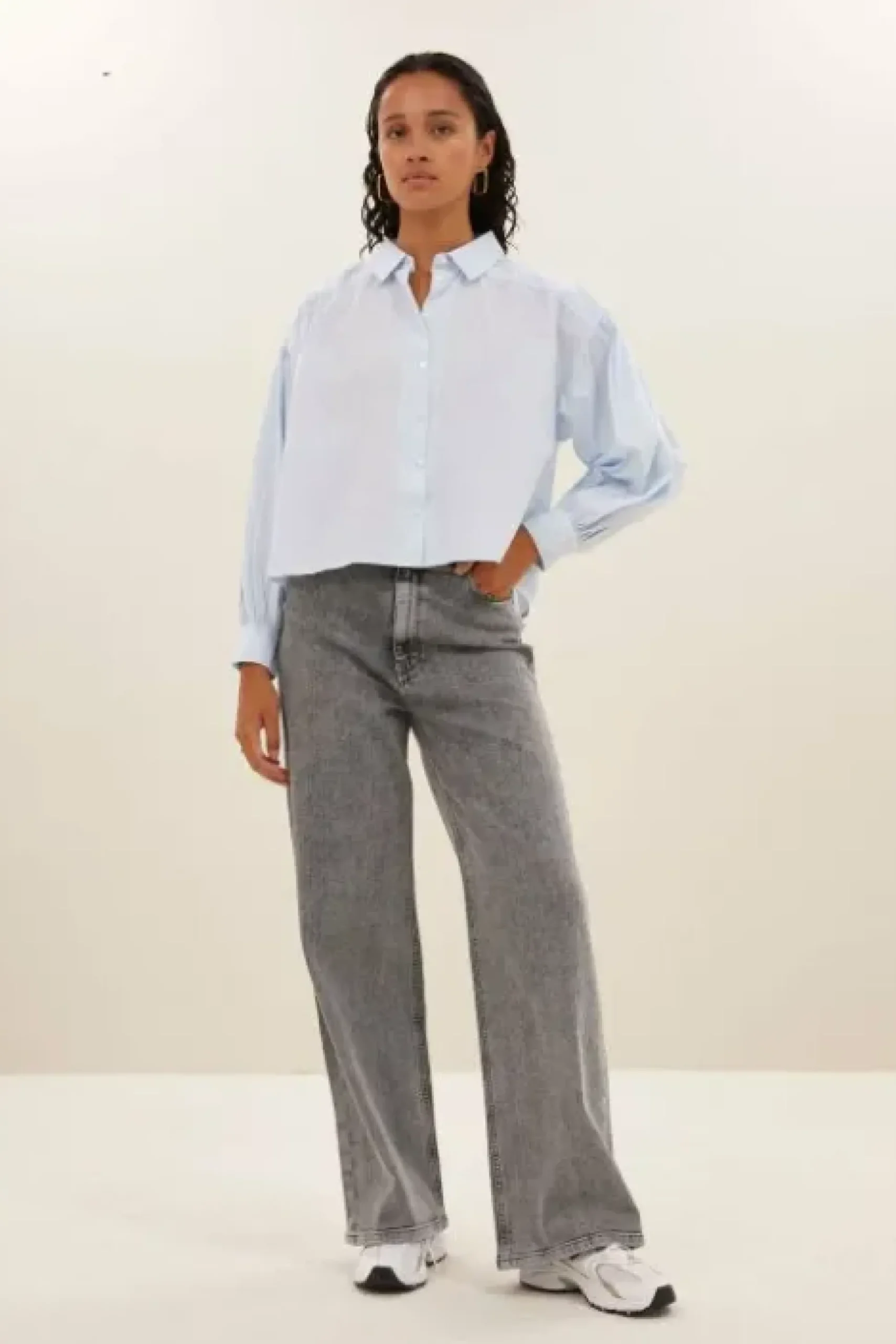 By bar Chemisiers<sarah short chambray blouse | light blue