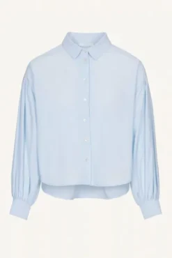 By bar Chemisiers<sarah short chambray blouse | light blue