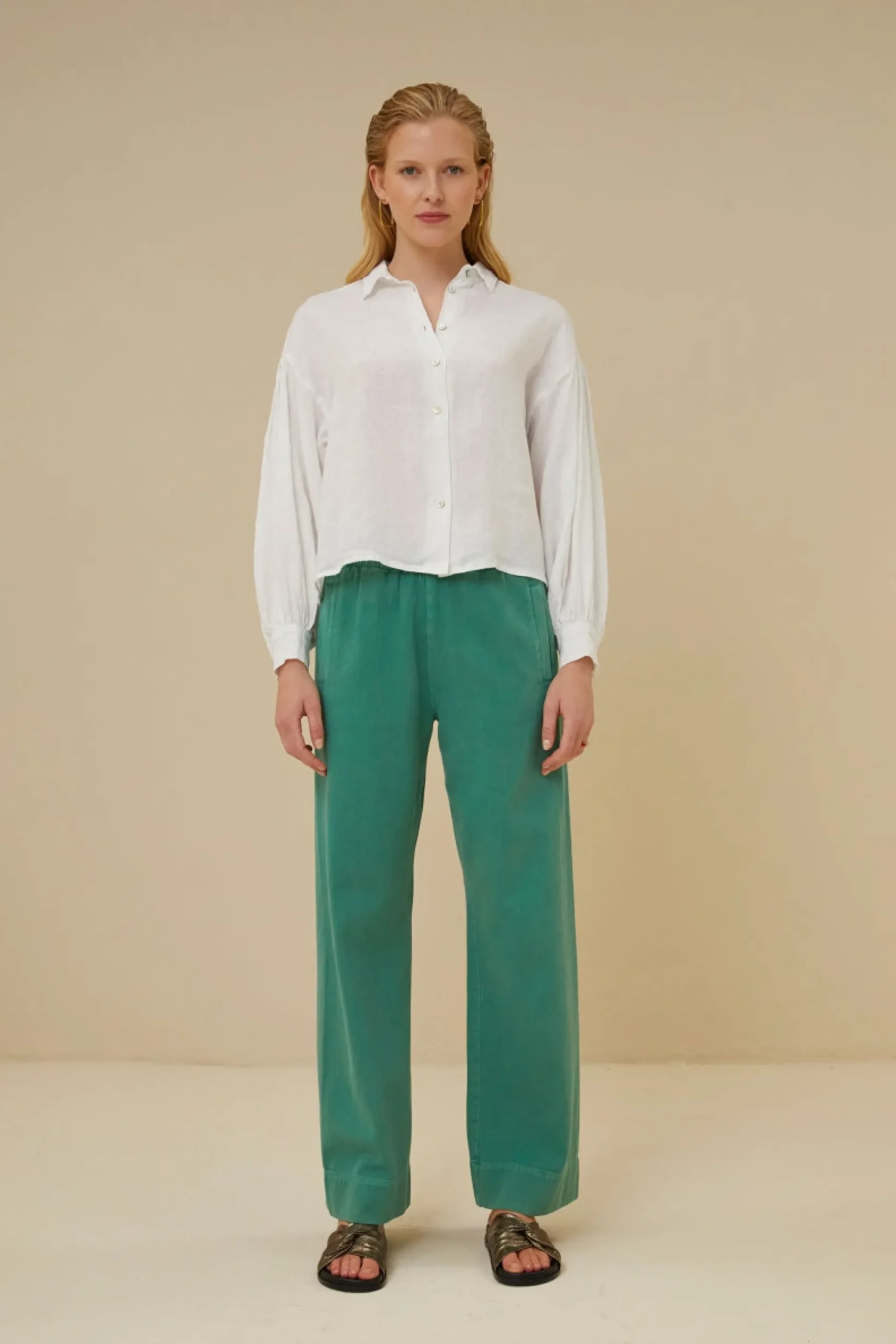 By bar Chemisiers<sarah short linen blouse | bright white