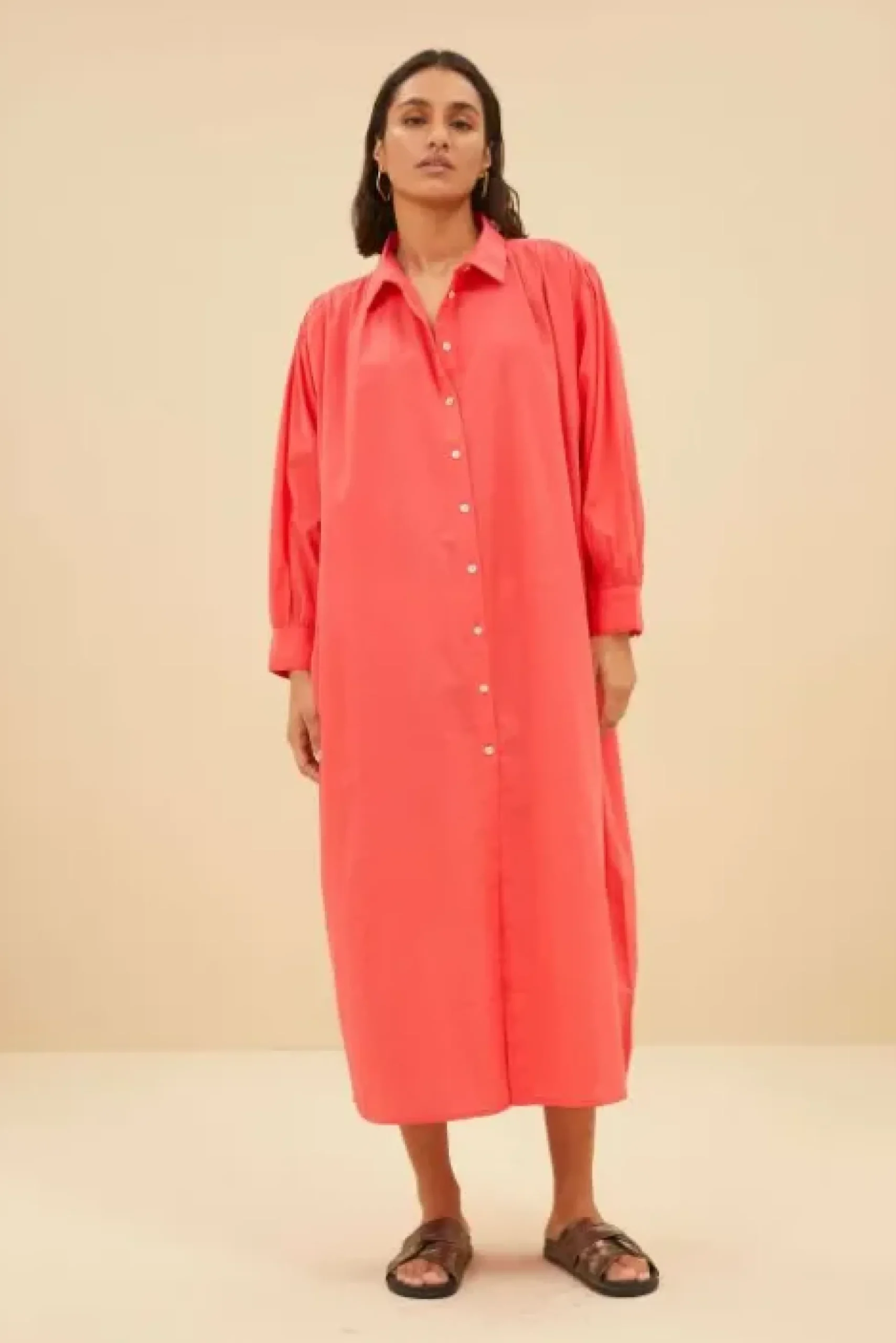 By bar Robes<shirt dress | poppy red