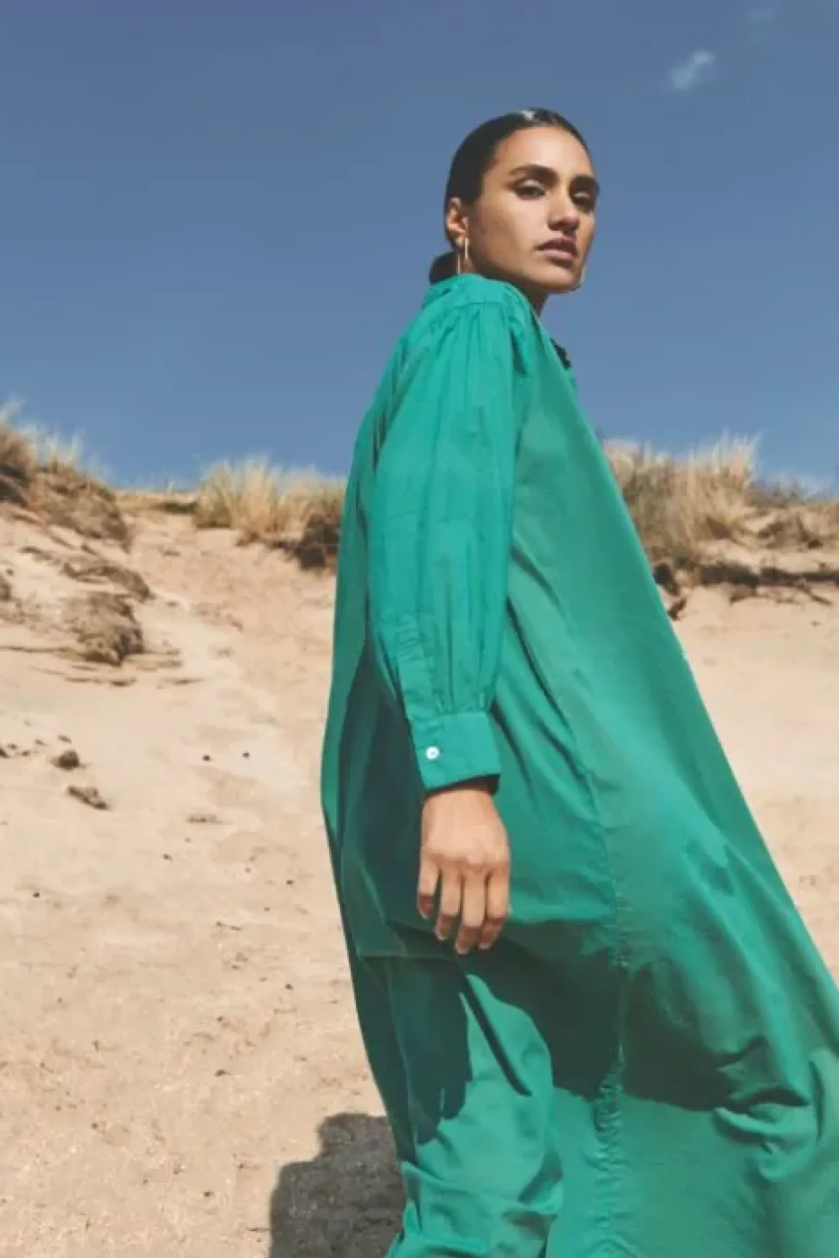 By bar Robes<shirt dress | spring green
