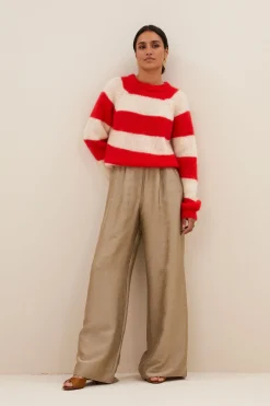 By bar Maillots<sian stripe pullover | lipstick red stripe
