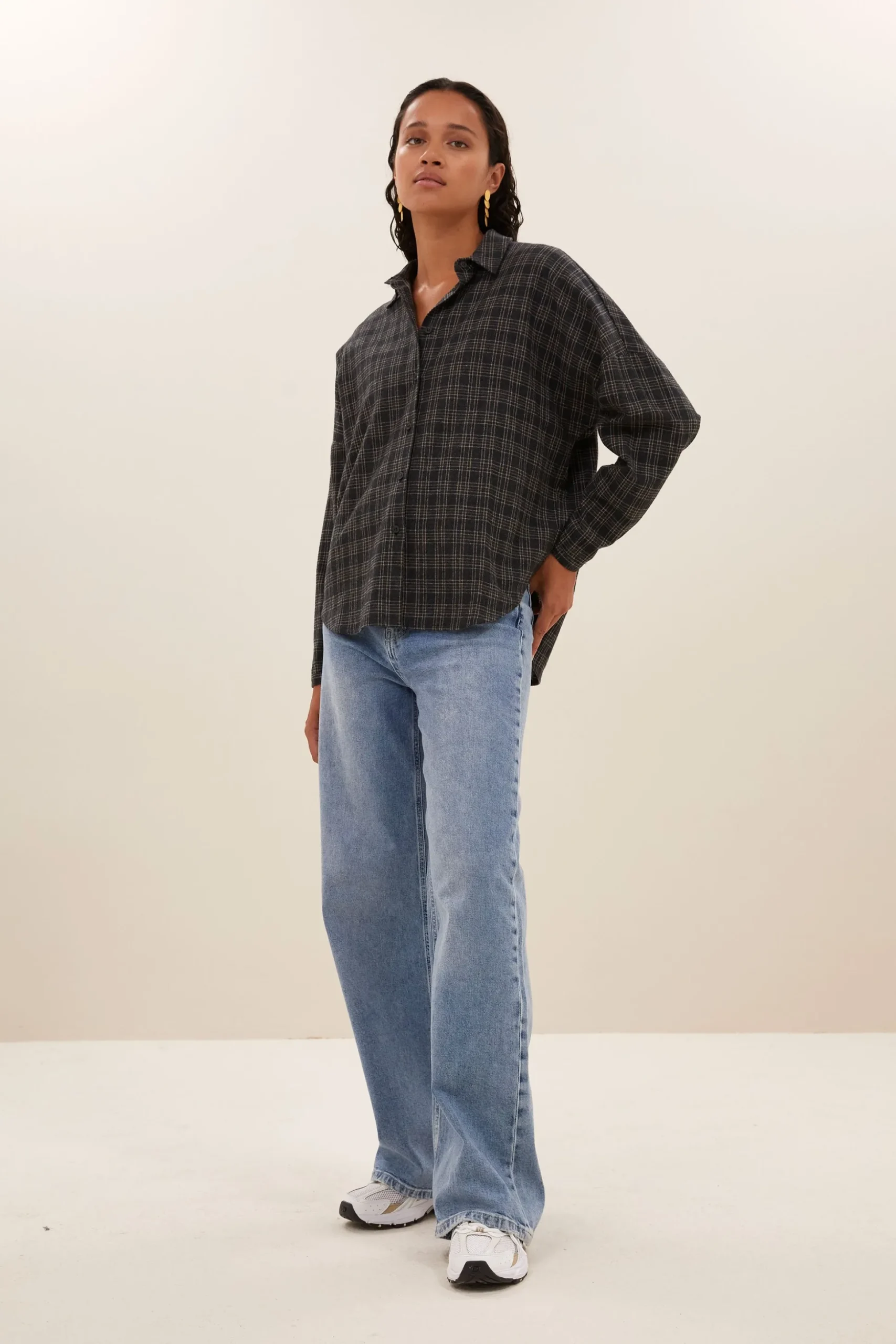 By bar Chemisiers<small check blouse | caramel