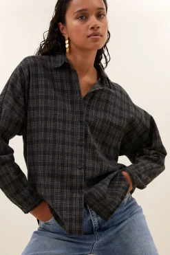 By bar Chemisiers<small check blouse | caramel