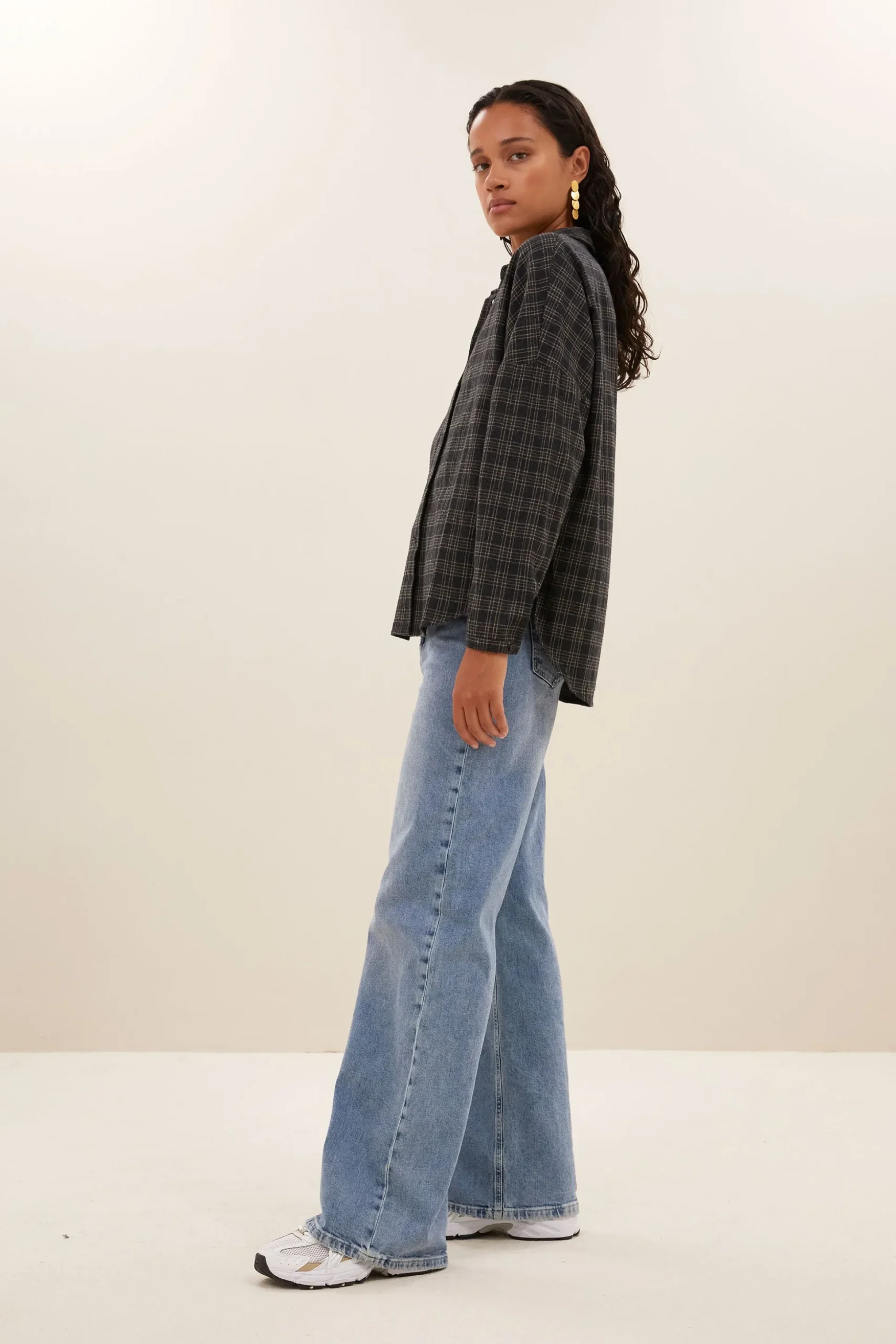 By bar Chemisiers<small check blouse | caramel