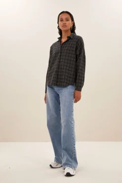 By bar Chemisiers<small check blouse | caramel