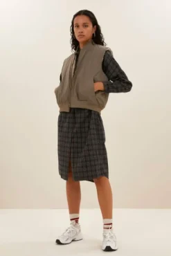 By bar Robes<small check dress | caramel