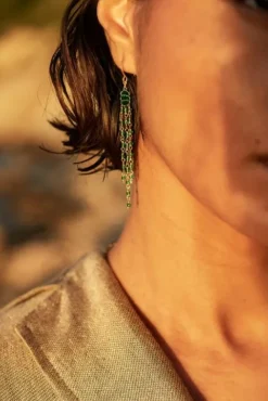 By bar Boucles D'oreilles|Bijoux<sterre earring | green