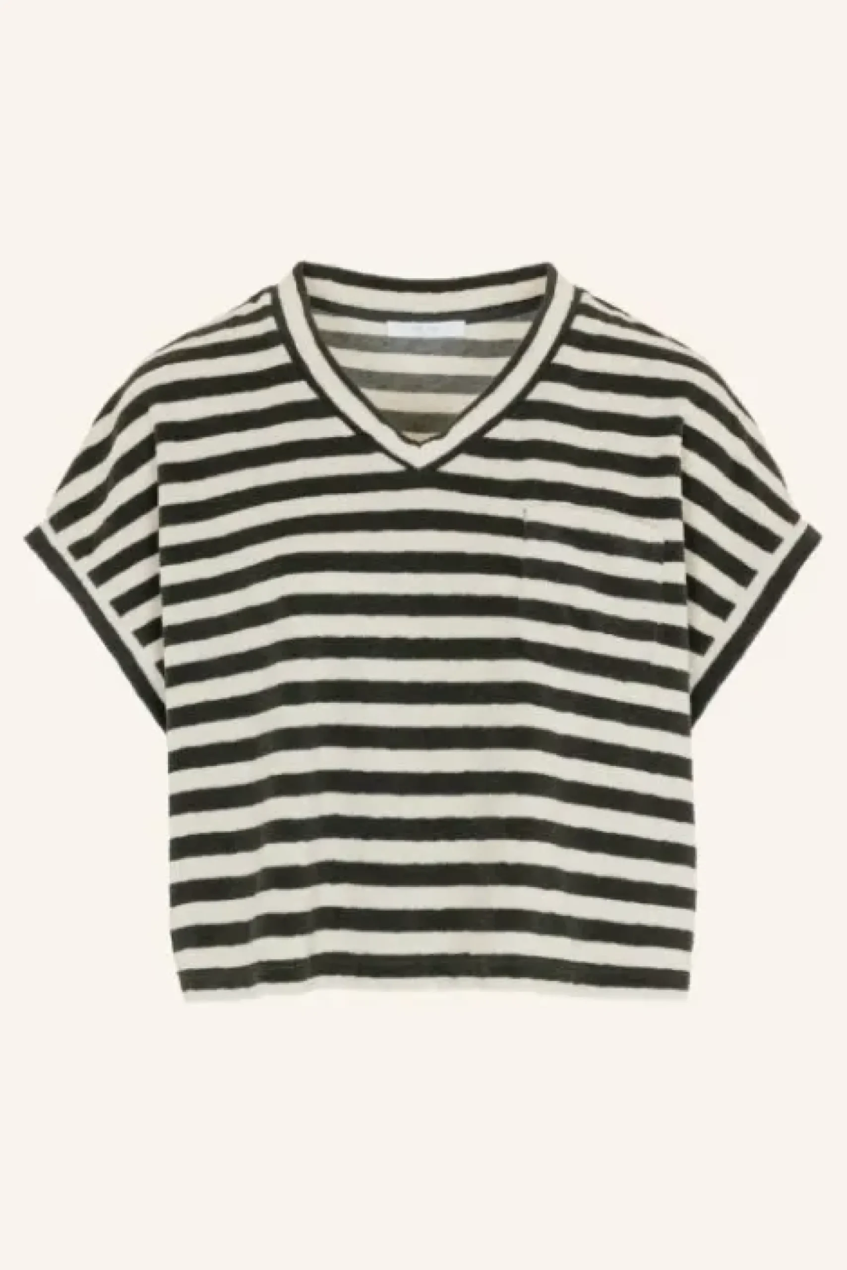 By bar Tops & T-shirts<tammie slub stripe top | jet black