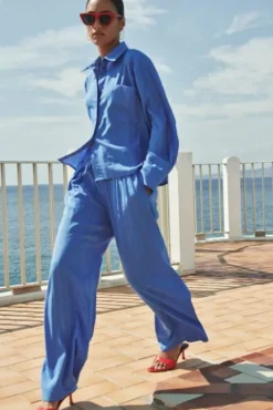 By bar Pantalon<uma stripe pants | vivid blue stripe
