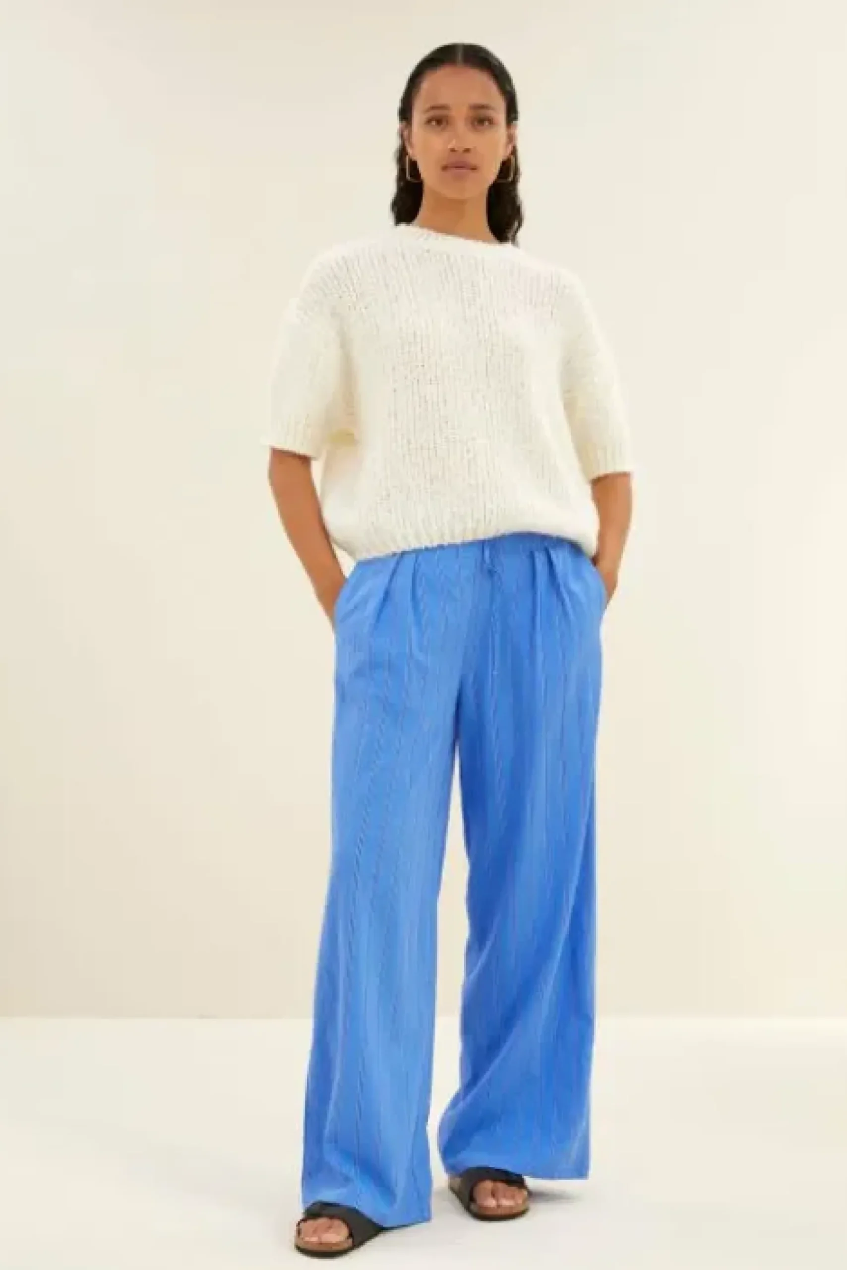 By bar Pantalon<uma stripe pants | vivid blue stripe