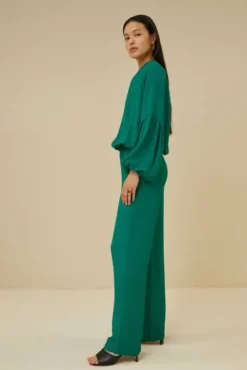 By bar Chemisiers<vienna satin stripe blouse | evergreen