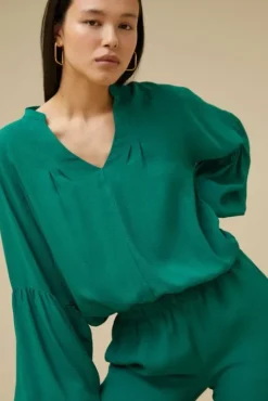 By bar Chemisiers<vienna satin stripe blouse | evergreen
