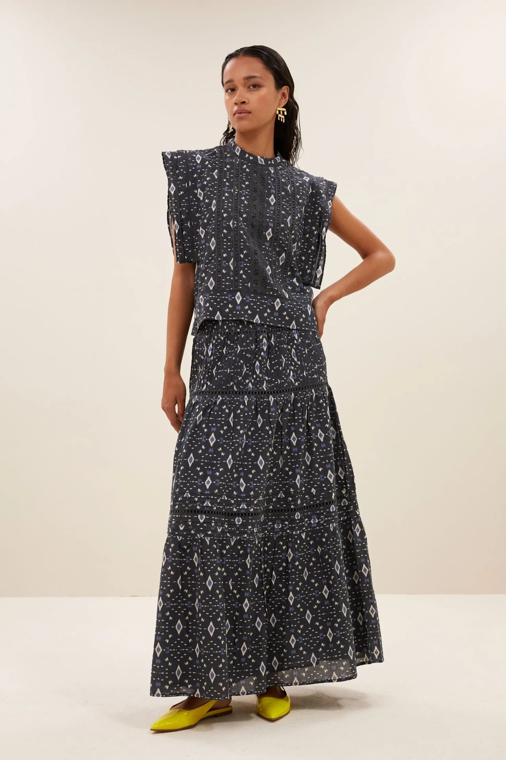 By bar Chemisiers<xena midnight ikat blouse | midnight ikat