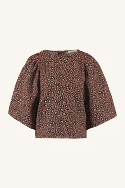 By bar Chemisiers<zasu jacquard blouse | brown panter print